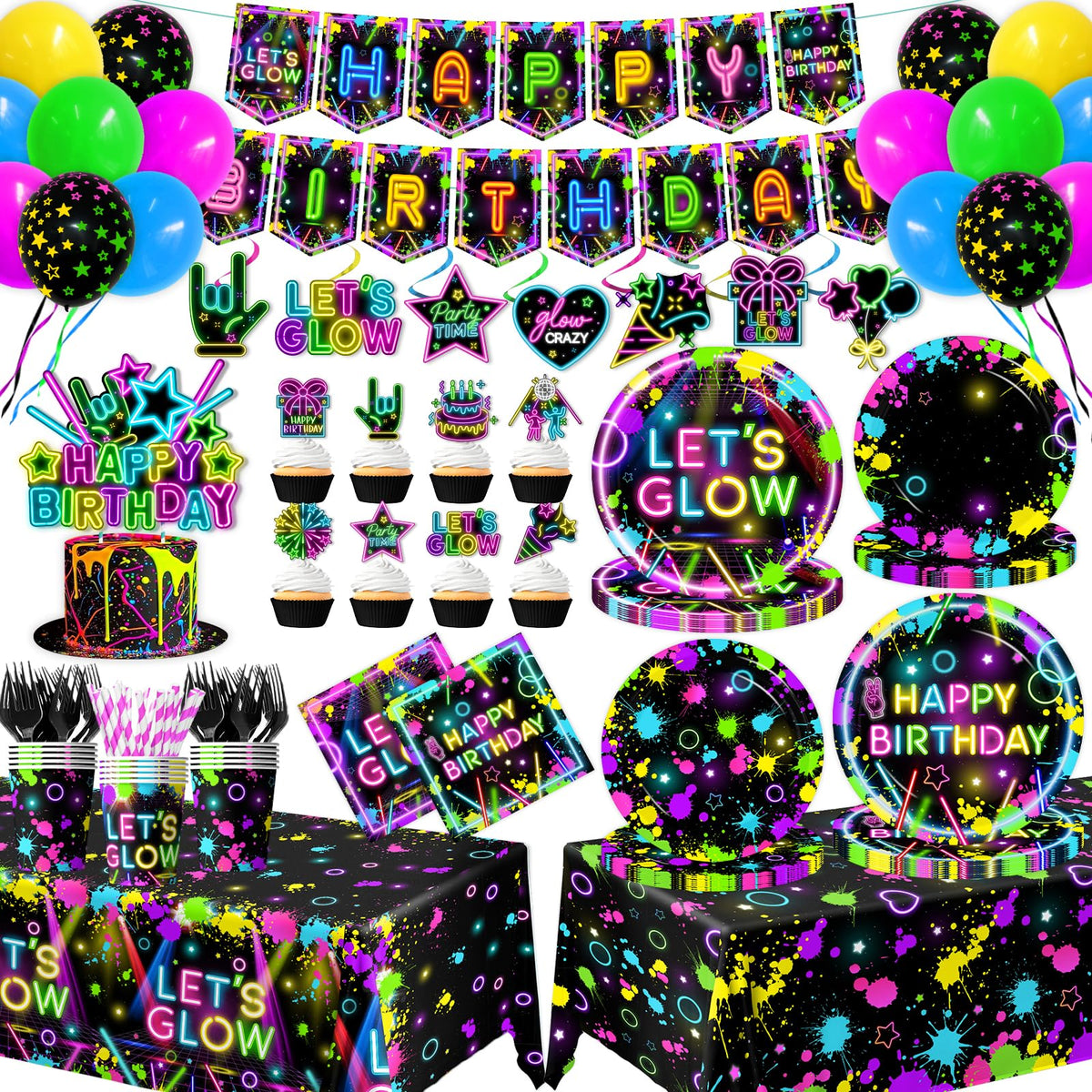 HAKOTI neon party dinner plates in bold color for vibrant celebrations