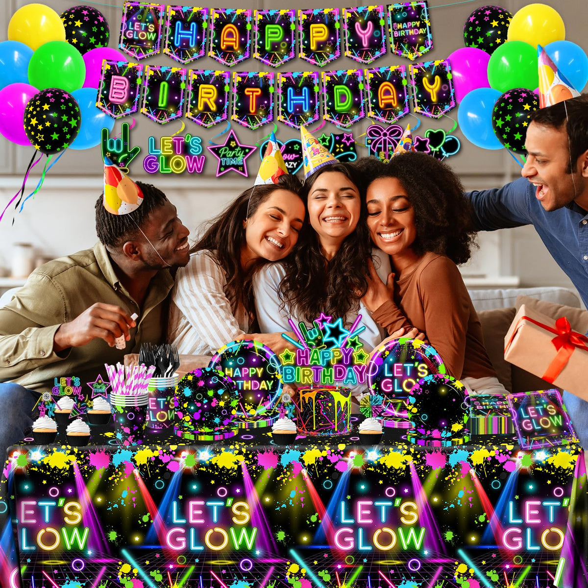 HAKOTI neon party forks sturdy for festive meals