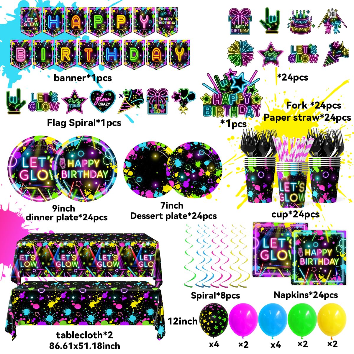 HAKOTI neon tablecloths protecting surfaces with neon flair