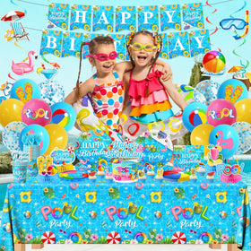 HAKOTI pool-banner keeps the party theme visible for photos