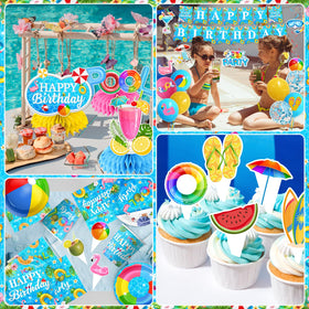 HAKOTI pool-cupcake-toppers add festive toppers to cupcakes