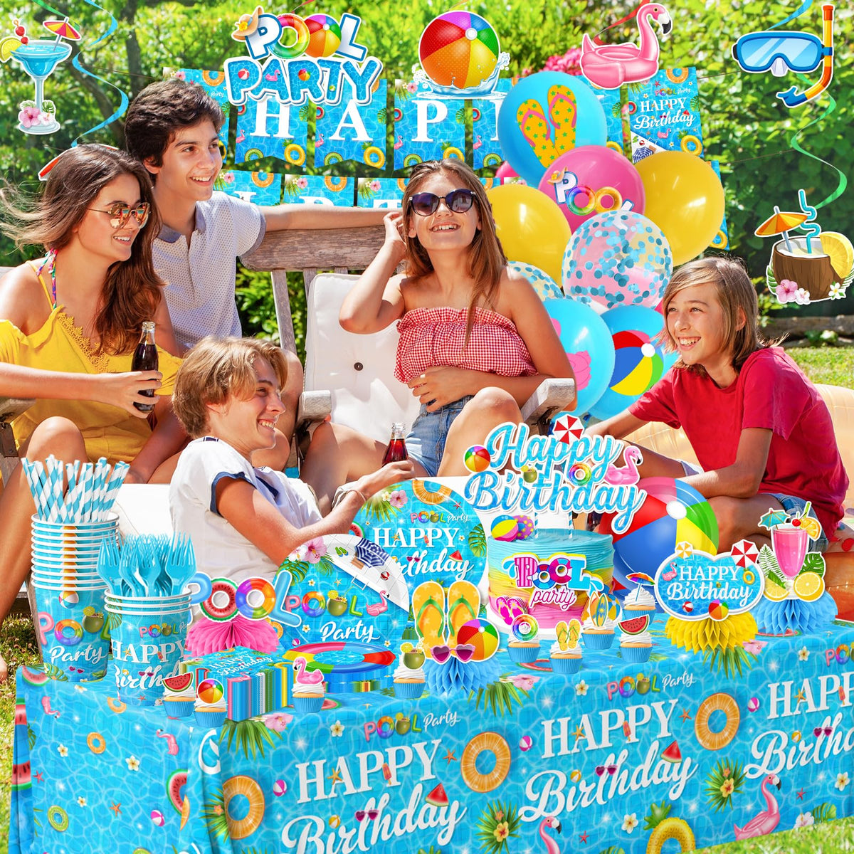 HAKOTI pool dessert-plates seven-inch add color to sweet treats at parties