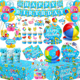 HAKOTI pool plates nine-inch for vibrant outdoor birthday table decor