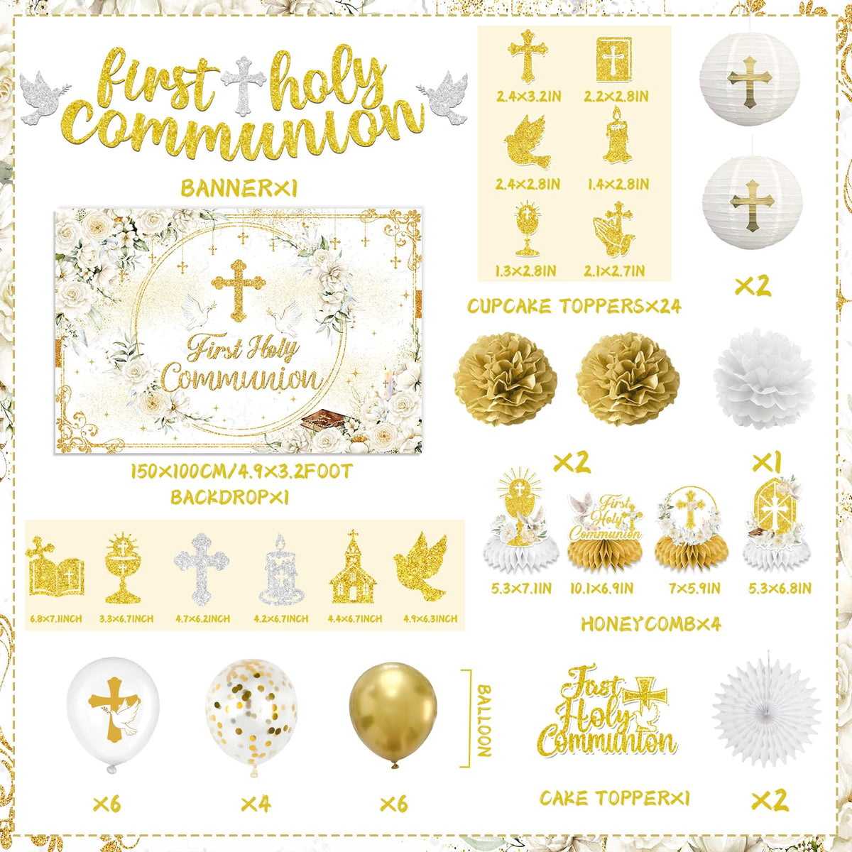 HAKOTI tissue pom poms in gold enrich color and volume