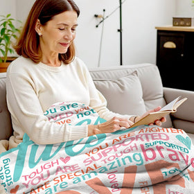 Hakumata cozy relaxation blanket perfect for lounging on the couch.