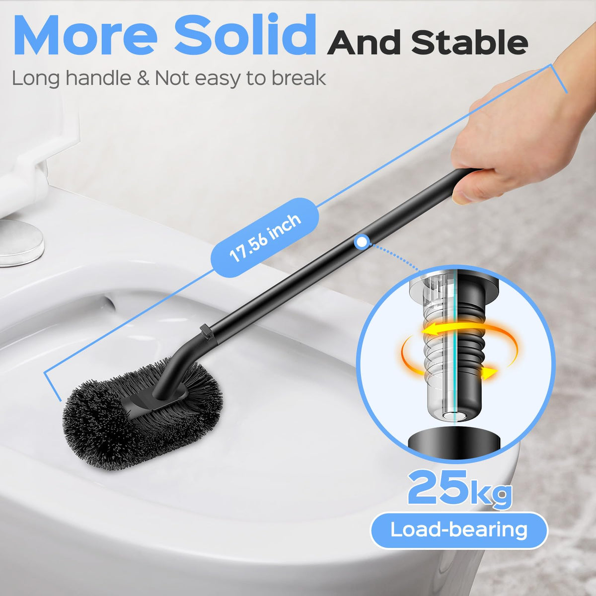 HAMITOR black stainless finish blends with modern bathroom decor.