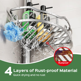HAMITOR corner 4-tier storage baskets maximize bathroom organization in small spaces.