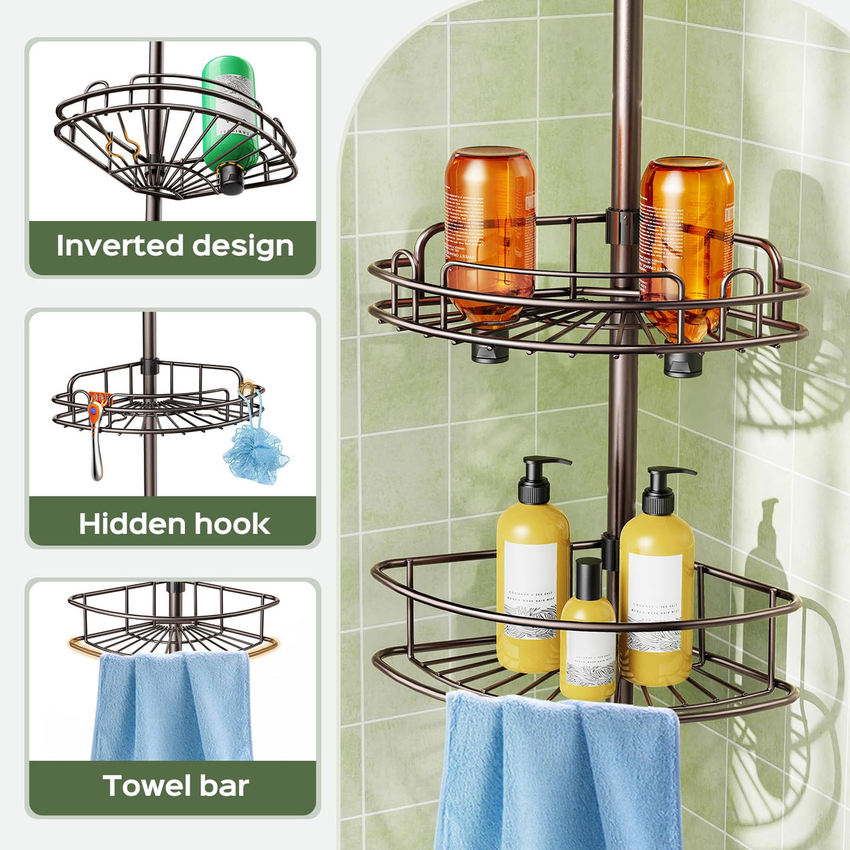 HAMITOR corner design maximizes shower space and accessibility.