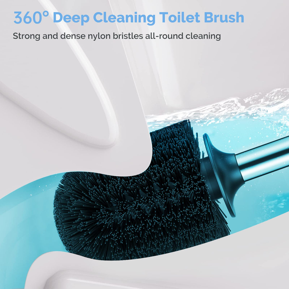 HAMITOR ergonomic stainless-steel handle improves grip during cleaning.