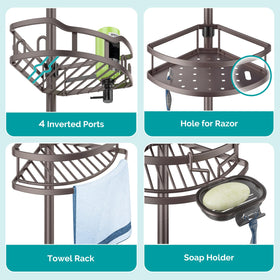 Fits spaces from 47 to 121 inches for versatile corner placement.
