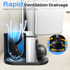 HAMITOR S-shaped brush head cleans under rims and corners.
