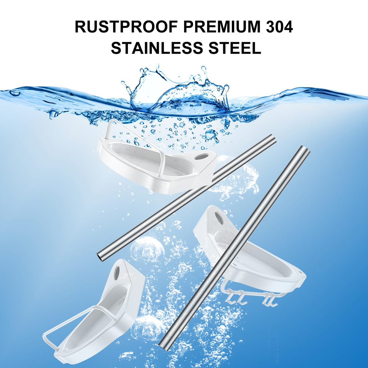HAMITOR self-draining shelves help keep products tidy and drain efficiently.