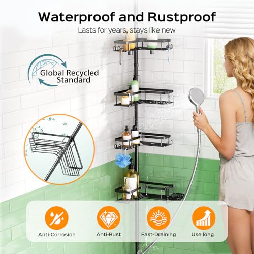 HAMITOR extension hooks keep loofahs and razors within easy reach