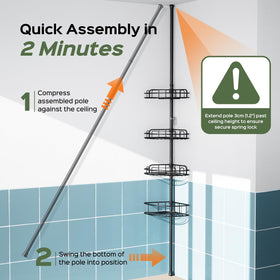 Rustproof stainless steel and coated metal material used on HAMITOR shower caddy
