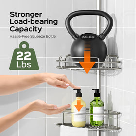 HAMITOR no-drill installation keeps shower organized without wall damage