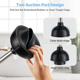 HAMITOR toilet brush head with 360° bristles for thorough corner cleaning.