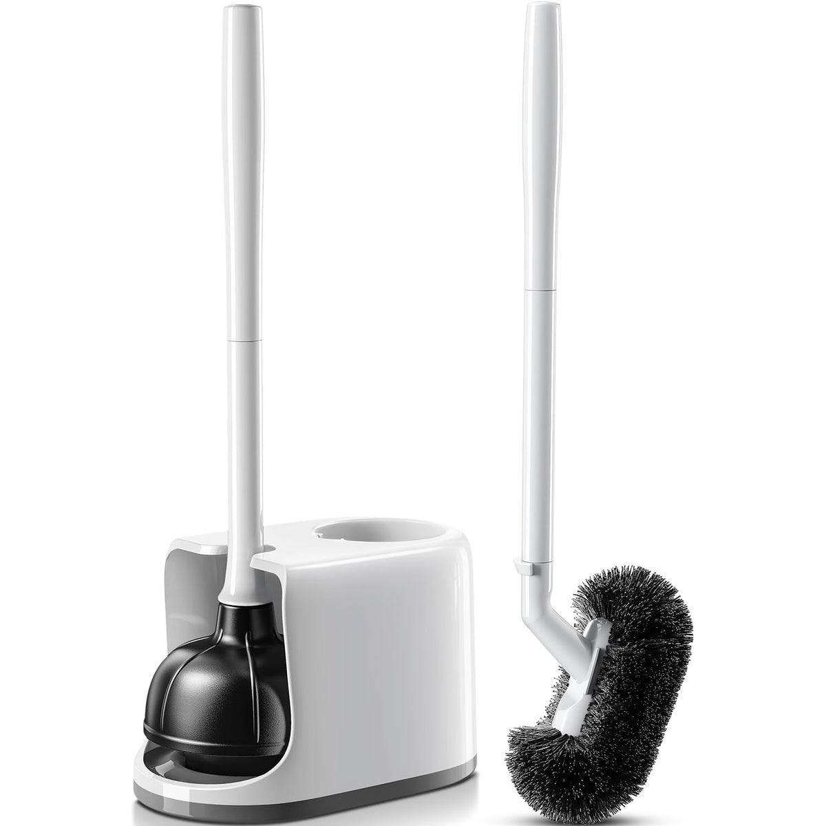 HAMITOR toilet plunger bowl brush combo for quick, mess-free bathroom care.