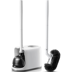 HAMITOR toilet plunger bowl brush combo for quick, mess-free bathroom care.