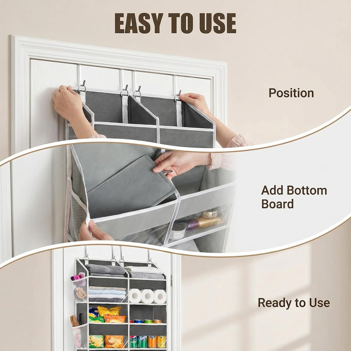 Hamna Collections door hanging design ideal for quick tool-free setup