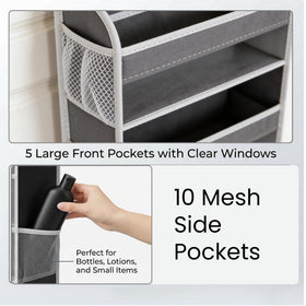 Hamna Collections five large pockets neatly organize toiletries and cosmetics