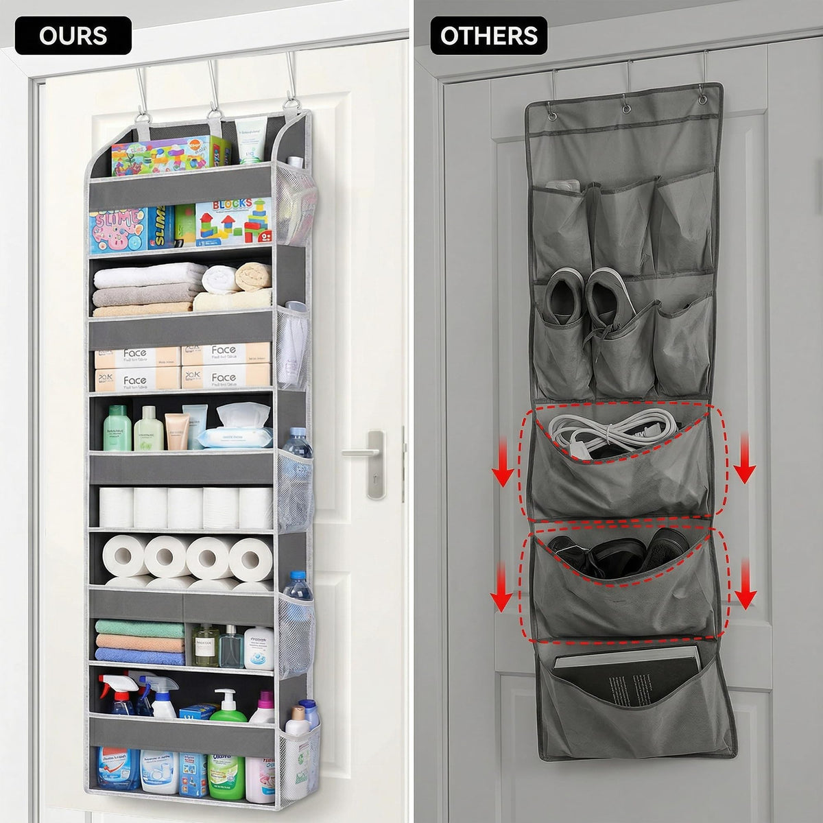 Hamna Collections mesh side pockets provide quick visibility for small items
