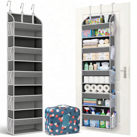 Hamna Collections over-the-door organizer with five large pockets for bathroom storage