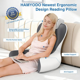 HAMYODO reading pillow with arm rests offers full-body comfort while relaxing