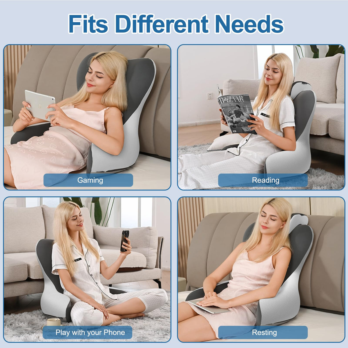 HAMYODO watching TV setup demonstrates comfortable seated posture for long sessions.