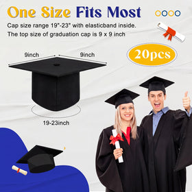 Hanaive graduation cap side view showing adjustable fit