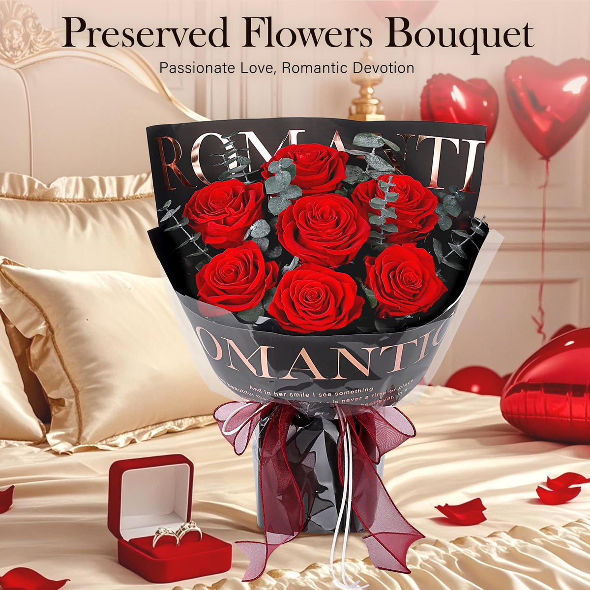 Hanameguri red roses bouquet in white vase for elegant decor.