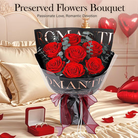 Hanameguri red roses bouquet in white vase for elegant decor.