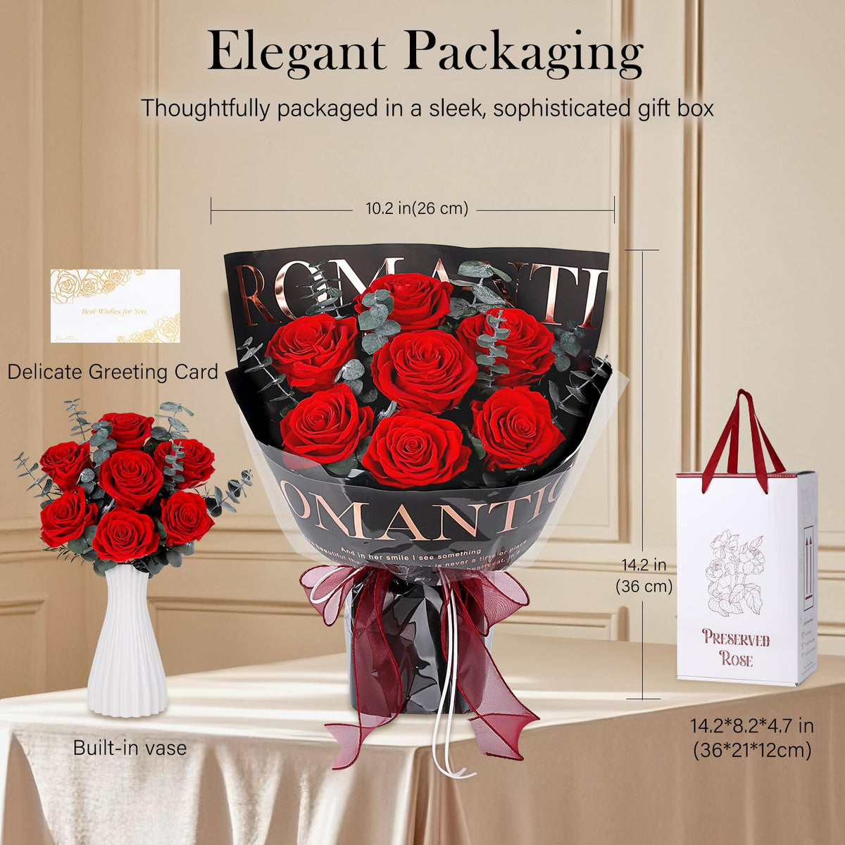 Hanameguri rose scent-free bouquet ideal for allergy-conscious spaces.