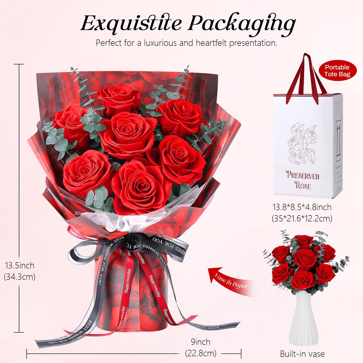 Hanameguri Valentines Day red roses gift for loved one