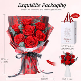 Hanameguri Valentines Day red roses gift for loved one