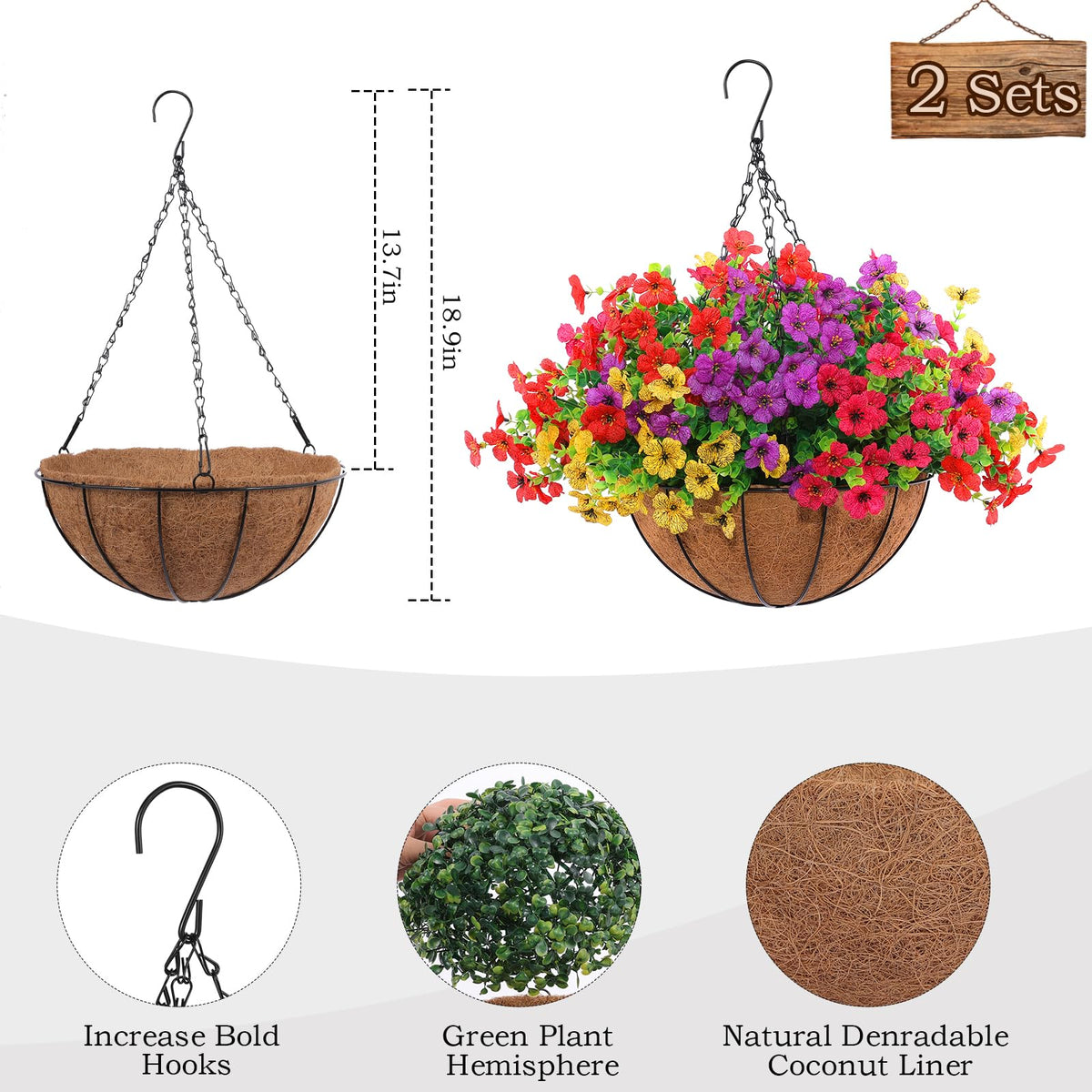 Hananona 24-stem daisy flower arrangement with lifelike petals for natural-looking decor.