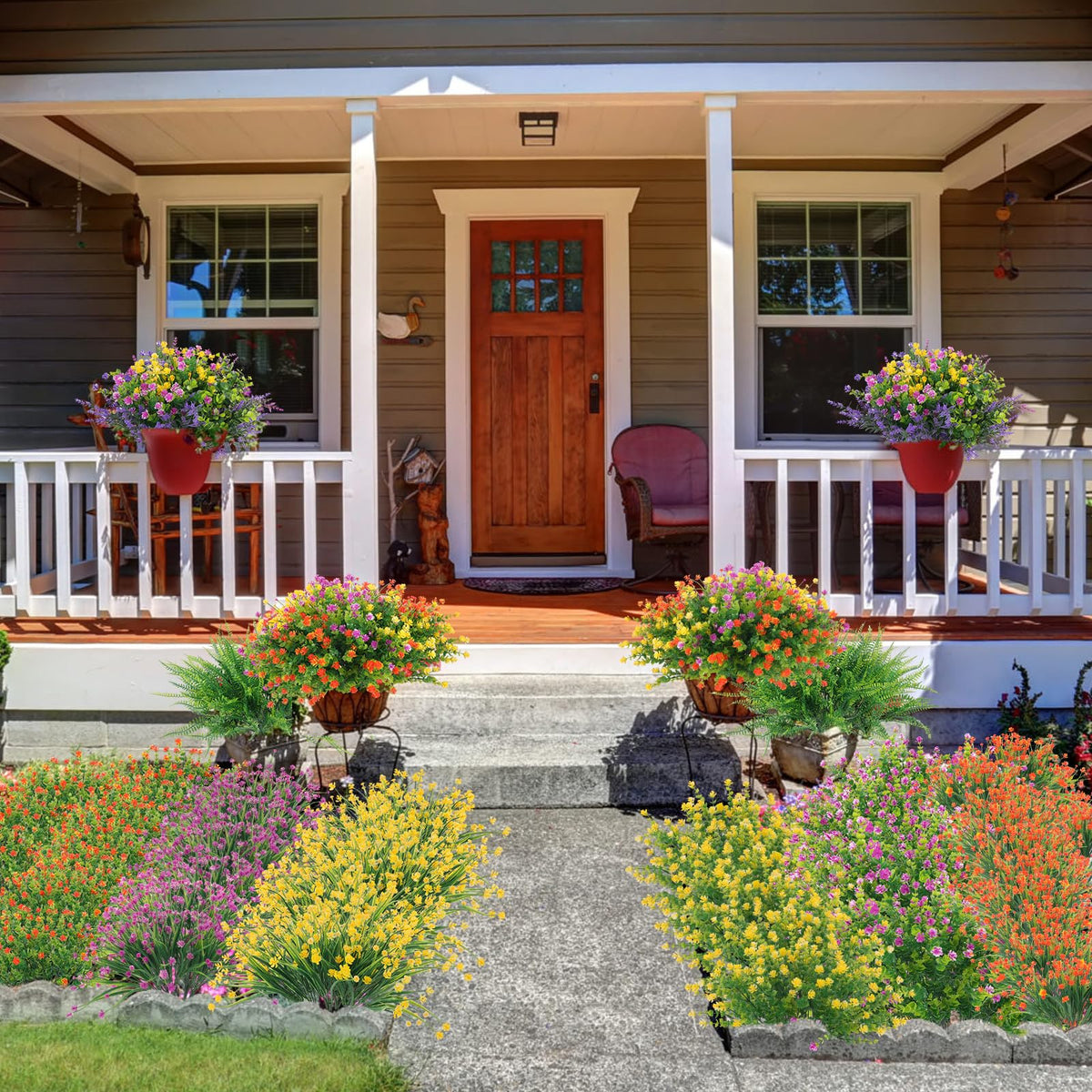 Hananona versatile décor for hanging planters and porch rails