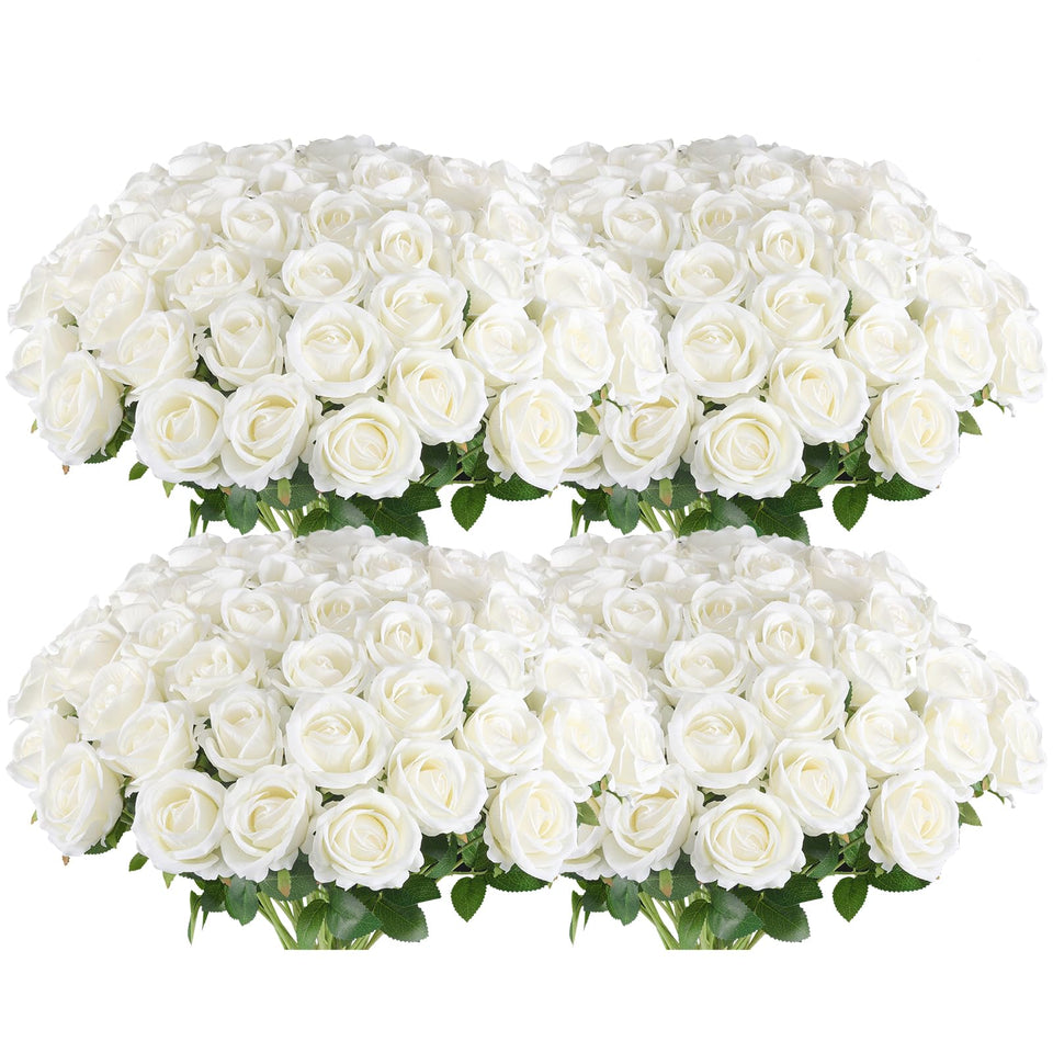 Hananona artificial roses bulk with 50 stems for versatile wedding décor.