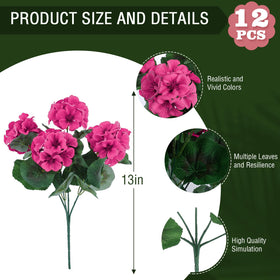 Hananona six bundles of rose red geraniums for full, lush decor.