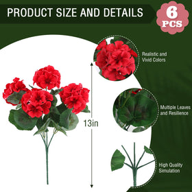 Close-up of Hananona red silk geranium petals for realism