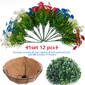 Hananona hemispherical plastic plant balls for stable display.