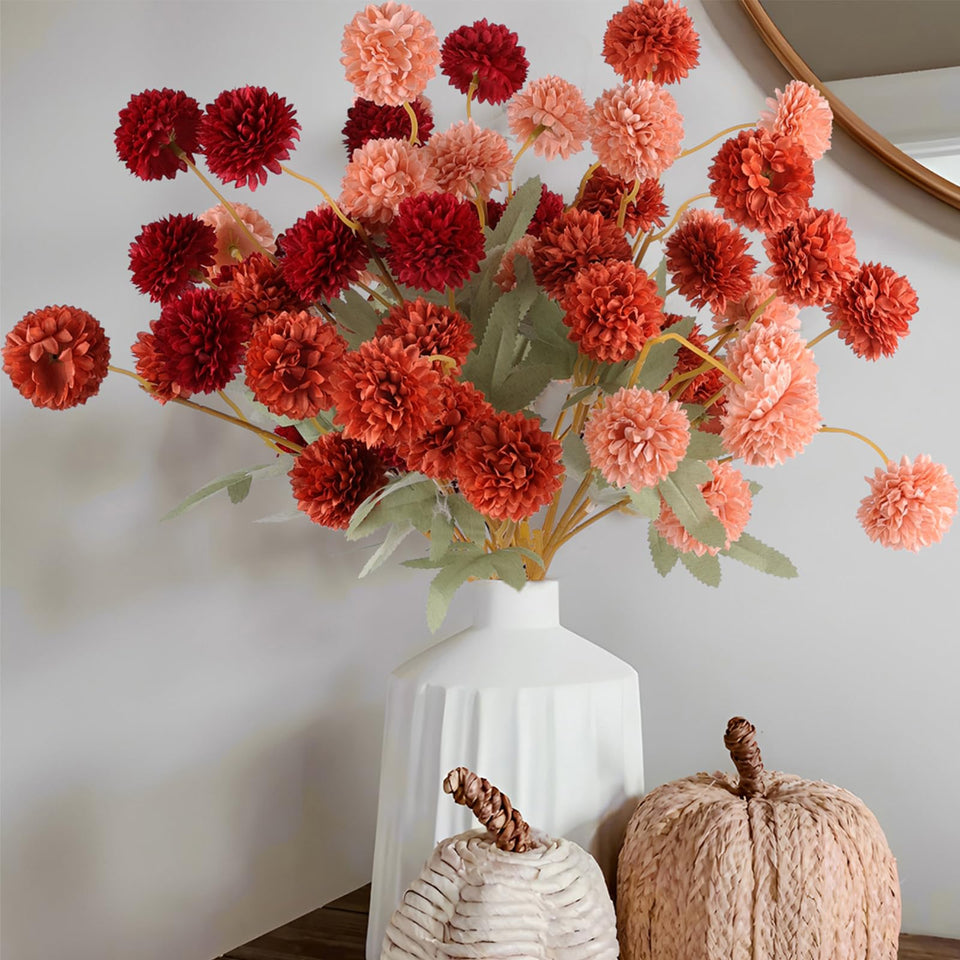 Hananona Kiku mums burgundy for warm autumn table decor and DIY arrangements.
