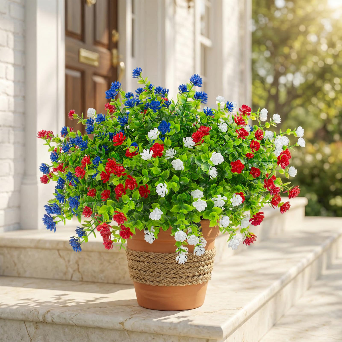 Hananona life-like outdoor blossoms brighten porches all season