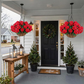 Hananona maintenance-free display with year-round color for outdoors.