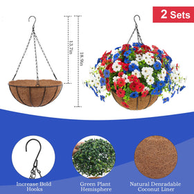 Hananona patriotic 24-pack flowers highlighting red, white, blue shade.
