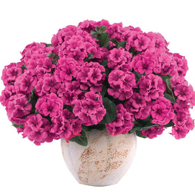 Hananona silk geranium rose red UV resistant flower for sunlit balconies.
