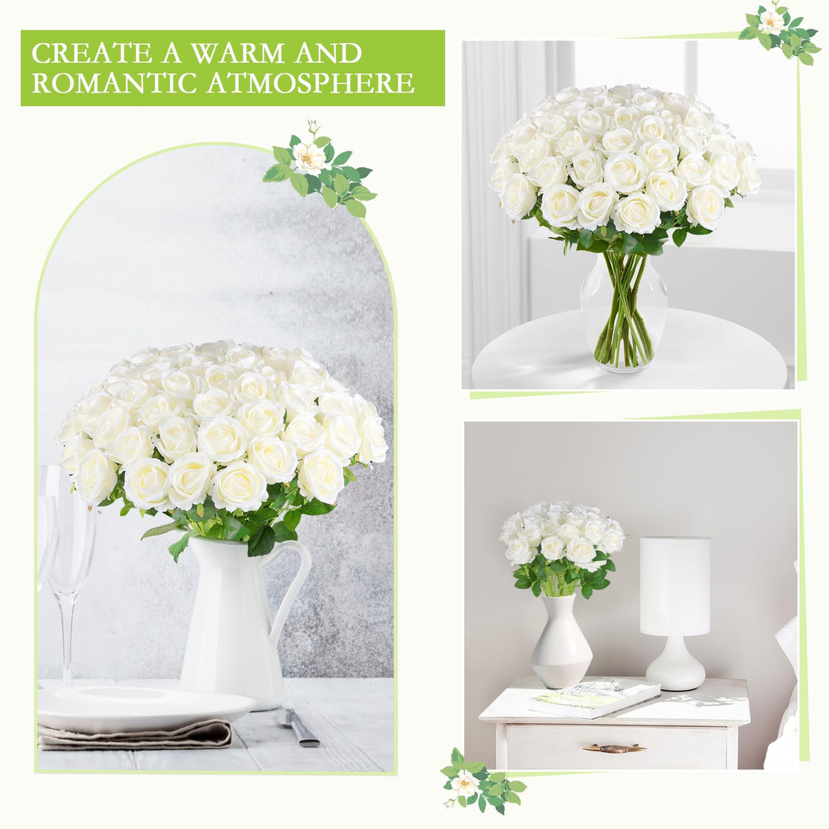 Hananona velvet-silk roses reveal durable, long-lasting petals.