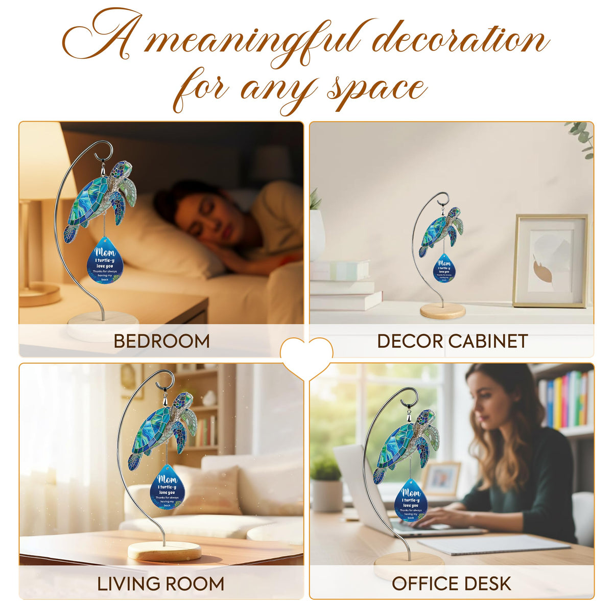 HANATOCA sea turtle desk display brings warm coastal ambiance to any workspace.