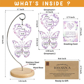 HANATOCA wood base display elevates bedside or desk decor.