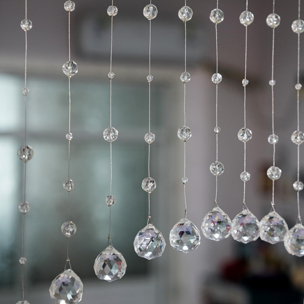 Hanbinsen clear crystal beads sparkle with light and reflective glow