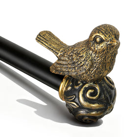 Hanchao black curtain rod with bird finial adds timeless elegance to windows.